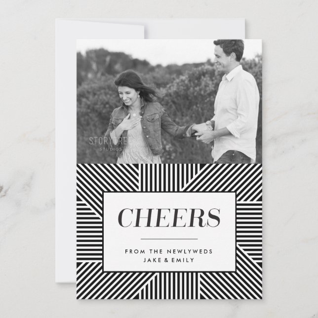 5 x 7 sätta en klocka på helgdagförlovning, nygift inbjudningar (Framsida)