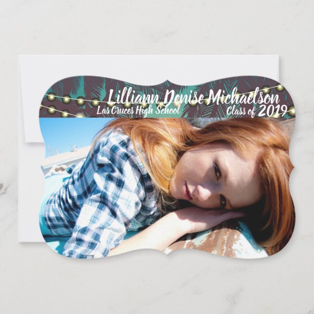 5 x 7 Senior Announcement Beach Sunset Handflatan  Meddelande (Framsida)