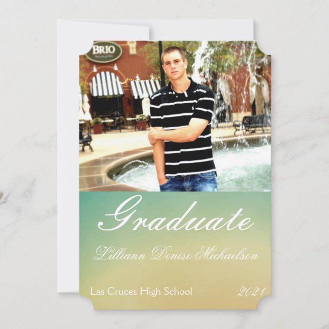 5 x 7 Senior Announcement Beach Sunset Handflatan  Meddelande (Framsida)