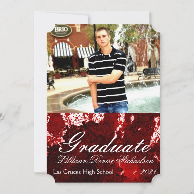 5 x 7 Senior Announcement Blood Splatter Vampire H Meddelande (Framsida)