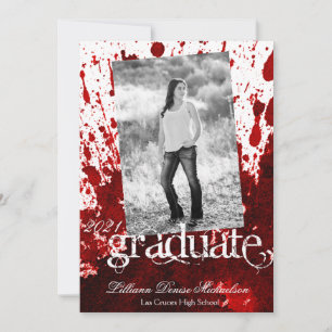 5 x 7 Senior Announcement Blood Splatter Vampire H Meddelande