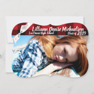 5 x 7 Senior Announcement Red Buffalo Play Bear Bl Meddelande
