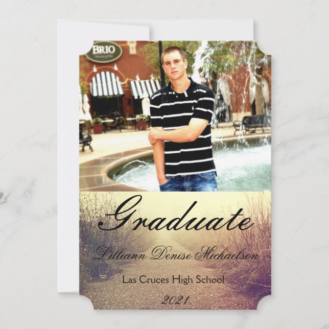 5 x 7 Senior Announcement Sunrise Pathway Walkway  Meddelande (Framsida)
