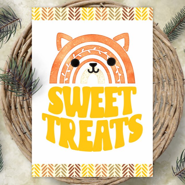 5 x 7 sötsaker Boho Woodland Fox Birthday Desserts Poster (Skapare uppladdad)