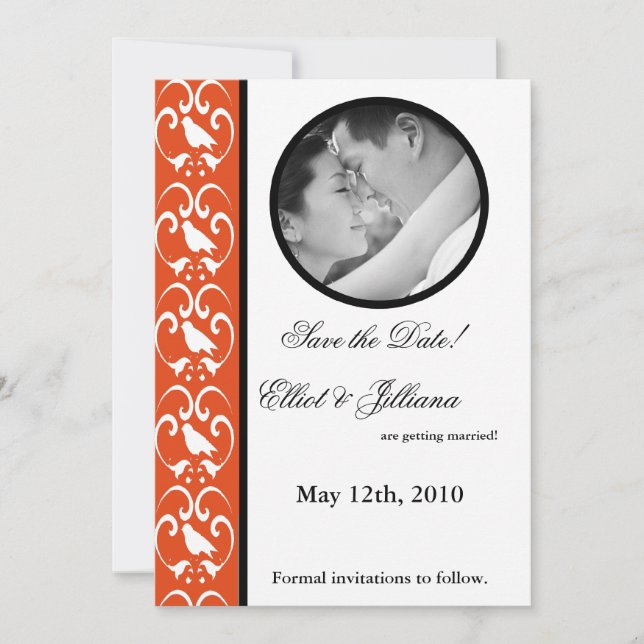 5 x 7 Spara meddelandet om Förlovning av fotodatum Inbjudningar (Framsida)