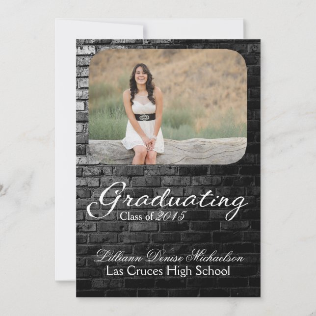 5 x 7 Svart brick Byggnad-vägg - meddelande (Framsida)