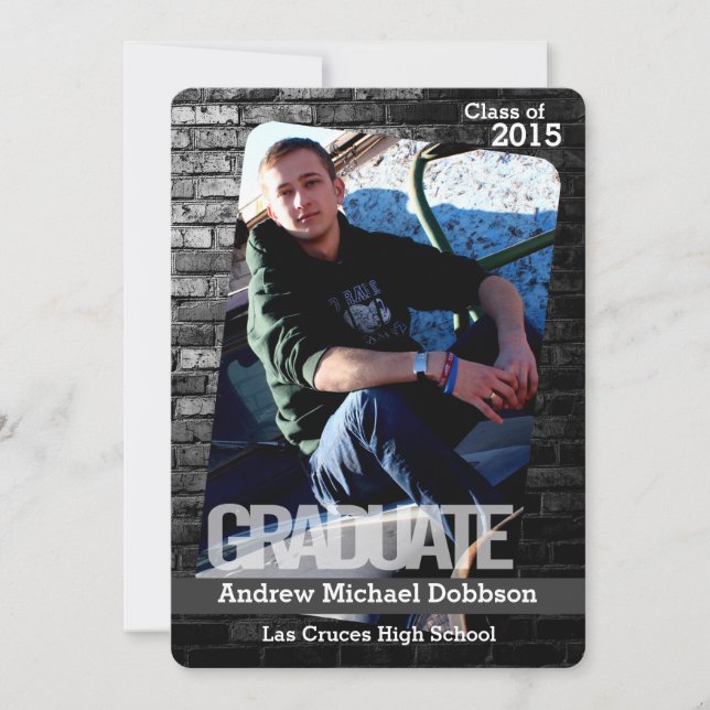 5 x 7 Svart brick Byggnad-vägg - meddelande (Framsida)