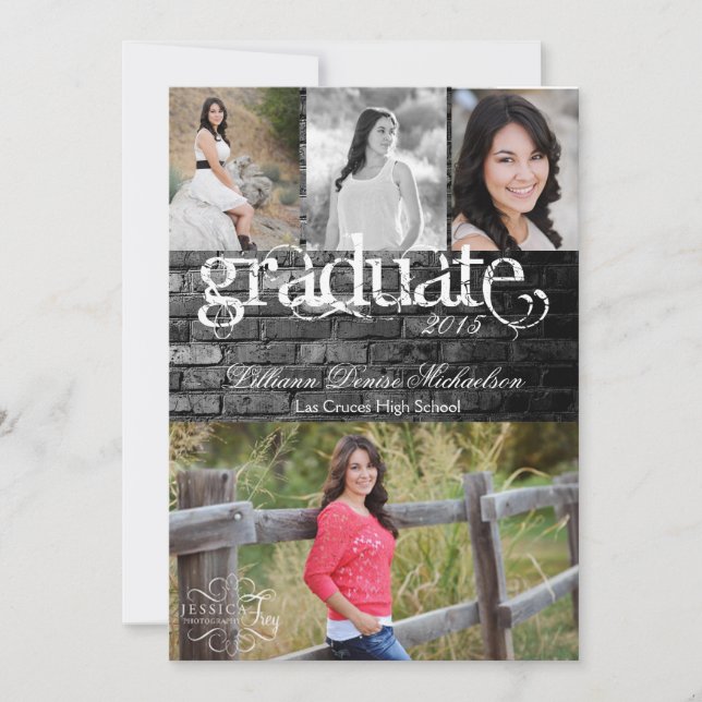 5 x 7 Svart brick Byggnad-vägg - meddelande (Framsida)