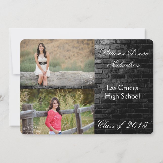 5 x 7 Svart brick Byggnad-vägg - meddelande (Framsida)