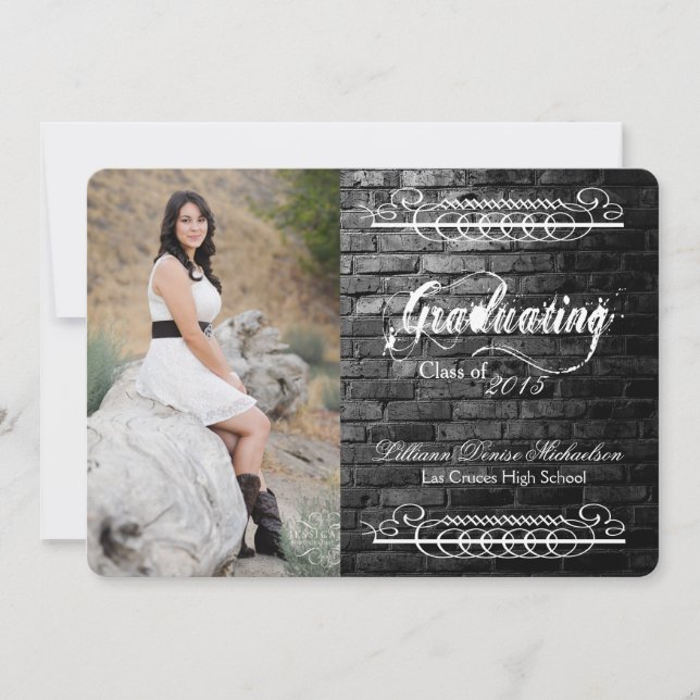 5 x 7 Svart brick Byggnad-vägg - meddelande (Framsida)