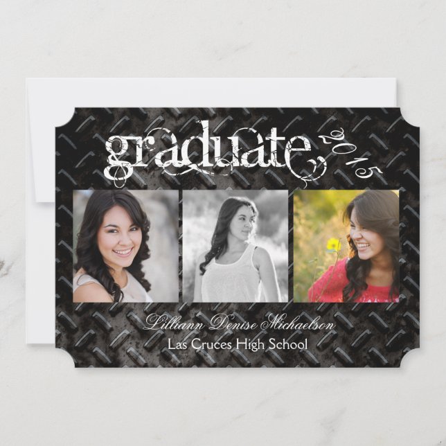 5 x 7 Svart stål Metall-Aluminium Senior-meddeland Meddelande (Framsida)