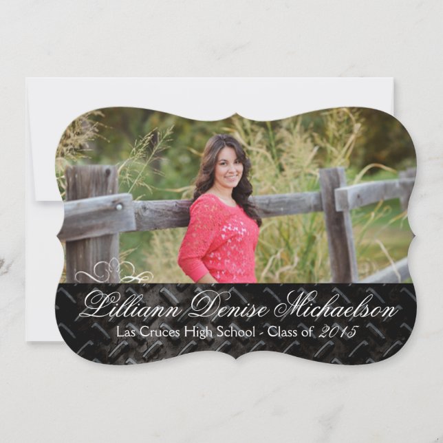 5 x 7 Svart stål Metall-Aluminium Senior-meddeland Meddelande (Framsida)