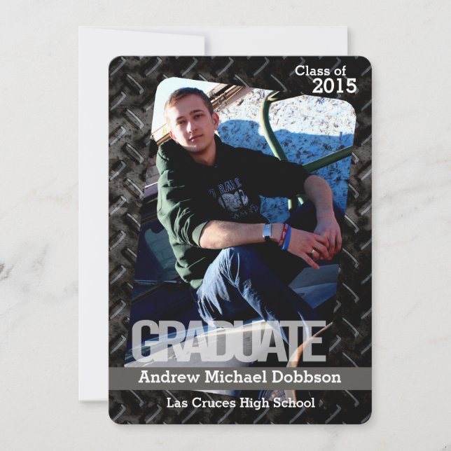 5 x 7 Svart stål Metall-Aluminium Senior-meddeland Meddelande (Framsida)