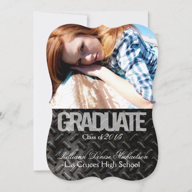 5 x 7 Svart stål Metall-Aluminium Senior-meddeland Meddelande (Framsida)