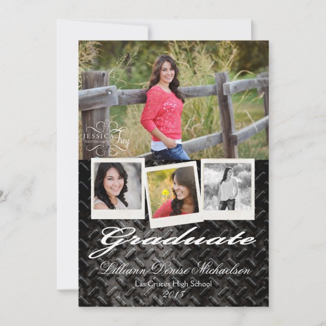 5 x 7 Svart stål Metall-Aluminium Senior-meddeland Meddelande (Framsida)