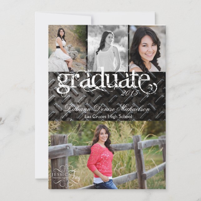 5 x 7 Svart stål Metall-Aluminium Senior-meddeland Meddelande (Framsida)