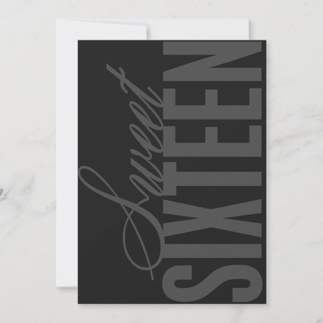 5 x 7 Sweet sixteen Inbjudan (Framsida)