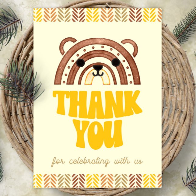 5 x 7 Tack Boho Woodland Bear Birthday Poster (Skapare uppladdad)
