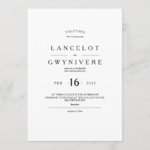 5 x 7-textmallens bröllopsinbjudan.