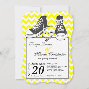 5 x 7 Tonåringar Sneakers Chevron-bröllopsinbjudan Inbjudningar