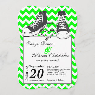 5 x 7 Tonåringar Sneakers Chevron-bröllopsinbjudan Inbjudningar