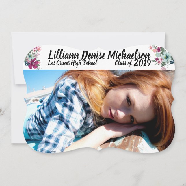 5 x 7 Tropiska blommor i vitt Meddelande (Framsida)