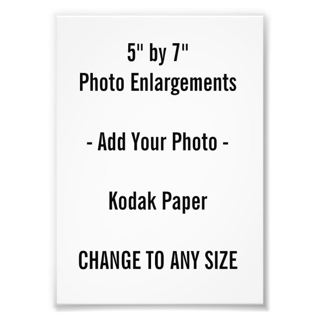 5 x 7 tum KODAK Foto EnUtvidgning (Framsidan)