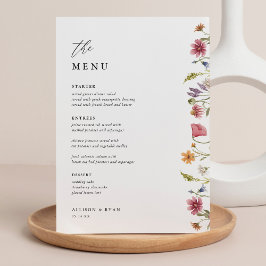 5 x 7-tums platta meny för Wildblomma Bröllop Bord