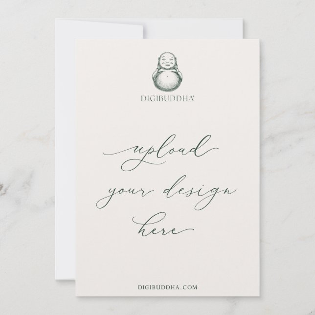 5 x 7-tums utskrivna digitalbuddha-inbjudningar fr inbjudningar (Framsida)