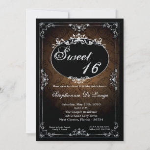 5 x 7 Väntande Broach Sweet 16 födelsedagsinbjudan Inbjudningar