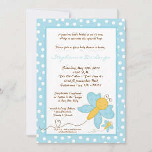 5 x 7 Vår Blue Butterfly Baby Shower-inbjudan Inbjudningar