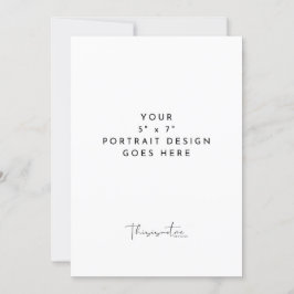 5 x 7" Vertikal Porträttkort Utskriftsmall Inbjudningar