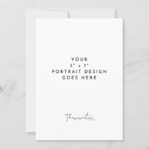 5 x 7" Vertikal Porträttkort Utskriftsmall Inbjudningar