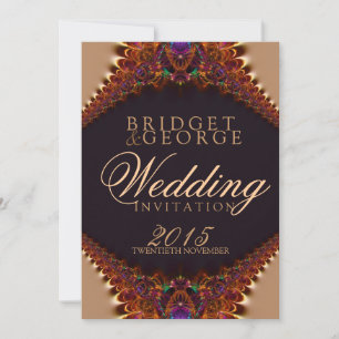 5 x 7 Vintage Snöre + Guld bröllopsinbjudningar Inbjudningar