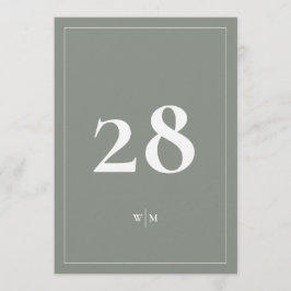 5 x 7 Vit Ram Sagegrå Bordskort för Bröllop