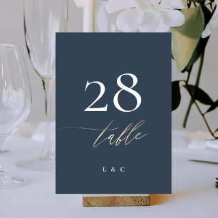 5 x 7 Vita marinblå Eleganten Guld Classic
