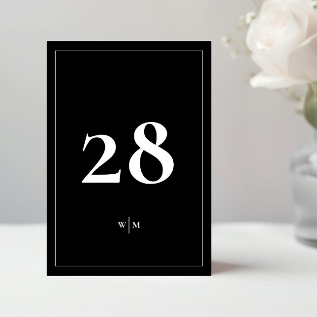 5 x 7 White Frame Black Wedding Table Numbers Inbjudningar (Skapare uppladdad)