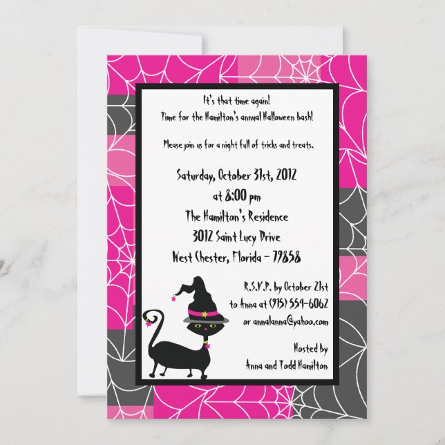 5 x 7 Witchy Ways Halloween fest-inbjudan Inbjudningar (Framsida)