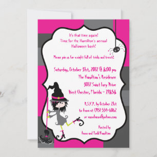 5 x 7 Witchy Ways Halloween fest-inbjudan Inbjudningar