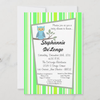 5 x 7 Woodland Skogen Uggla Baby Shower-inbjudan Inbjudningar