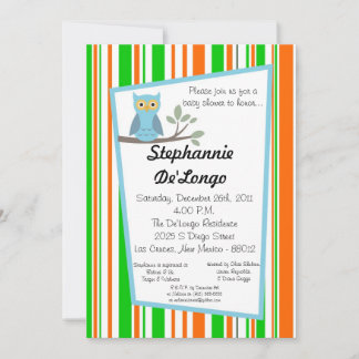 5 x 7 Woodland Skogen Uggla Baby Shower-inbjudan Inbjudningar