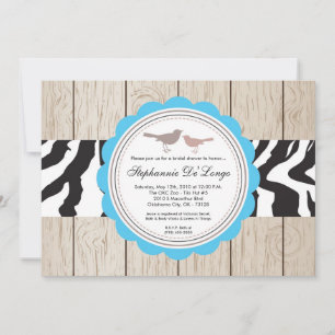 5 x 7 Zebra Bird Couple Inbjudningskort för möhipp