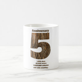 5 Year Anniversary - Wood Anniversary Milestone Kaffemugg