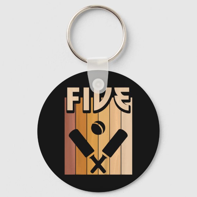 5 Year Old Cricket Birthday Boy Girl 5th Birthday  Nyckelring (Framsida)