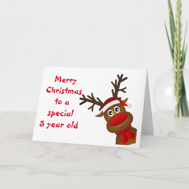"5 YR OLD'S" CHRISTMAS-KORT MED SANTA/CAROLERS KORT (Framsida)