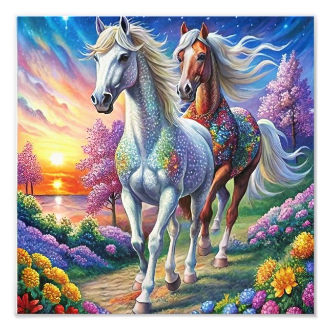 5D Diamant Painting Kit Horse Design DY Wall Art A Fototryck (Framsidan)