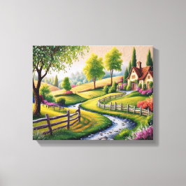 5D DIY Diamond Painting Kit - Countryside Villa Canvastryck