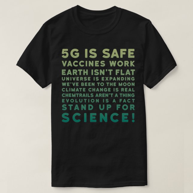 5G är Säkert vaccinationsarbete som står upp för v T Shirt (Design framsida)