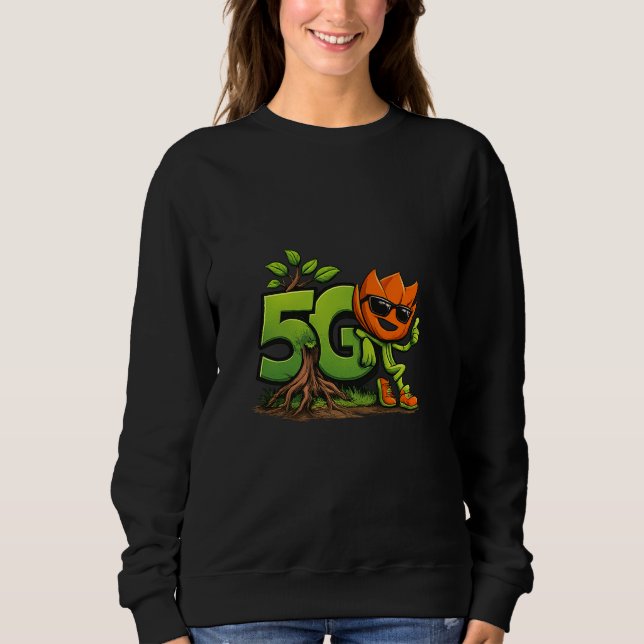 5G Green Growth Eco Mascot Women’s Sweatshirt T Shirt (Framsida)