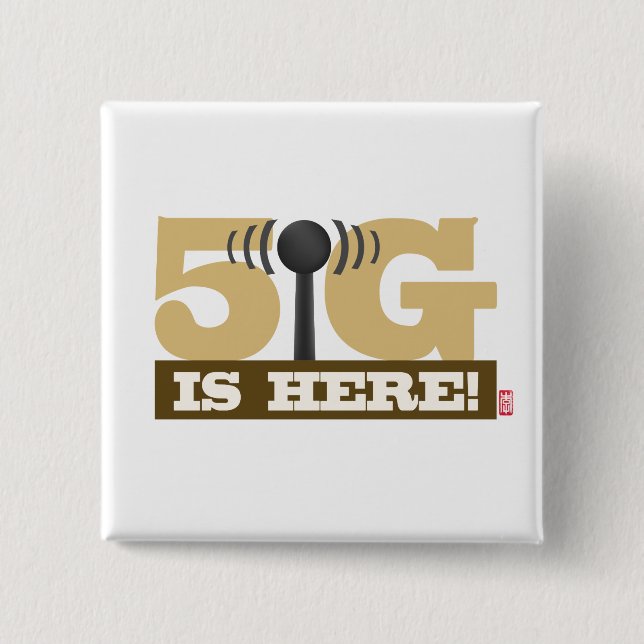 5G mobilnät är här! Knapp (Framsida)